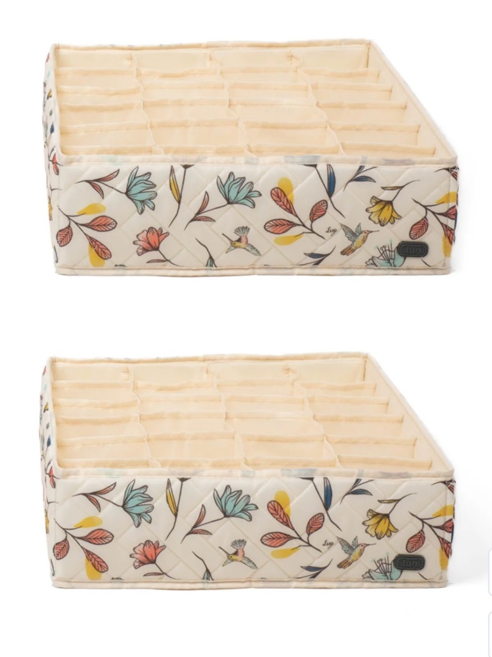 Trolley 2pc 24 Pocket Drawer Organizers RARE HUMMINGBIRD FLORAL - Picture 5 of 5